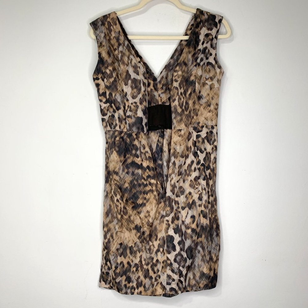SUZI CHIN for Maggy‎ Boutique Animal Print Sleeveless Sheath Dress Sz 6P - Picture 7 of 9